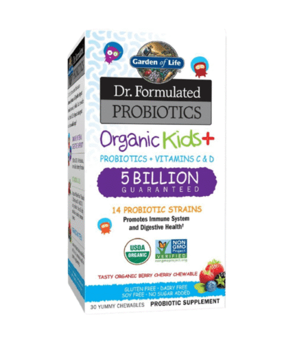 Dr. Formulated Probiotics Organic Kids Plus 5 billion – Cooler Berry Cherry 30 Chewables