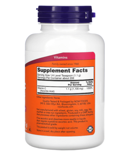 NOW Foods Vitamin C Crystals supplement facts