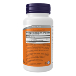 NOW L-Carnitine 500 mg supplement facts label showing dosage and nutrition information.