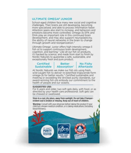 Nordic Ultimate Omega Junior 680mg 90mini softgel usage
