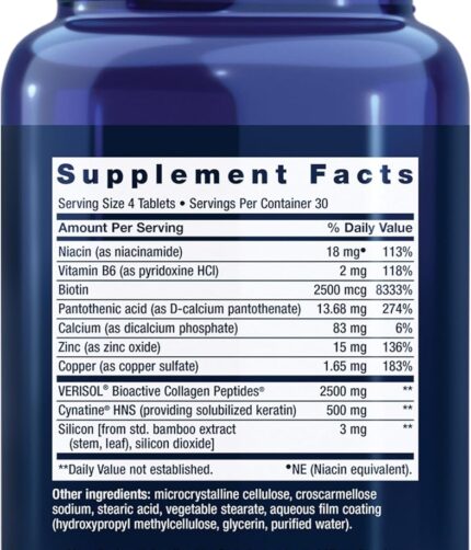 hair skin nails supplement facts