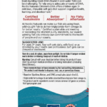 Back panel of a Children's DHA box with product info, sustainability icons, usage instructions, warnings, and logos at the bottom.