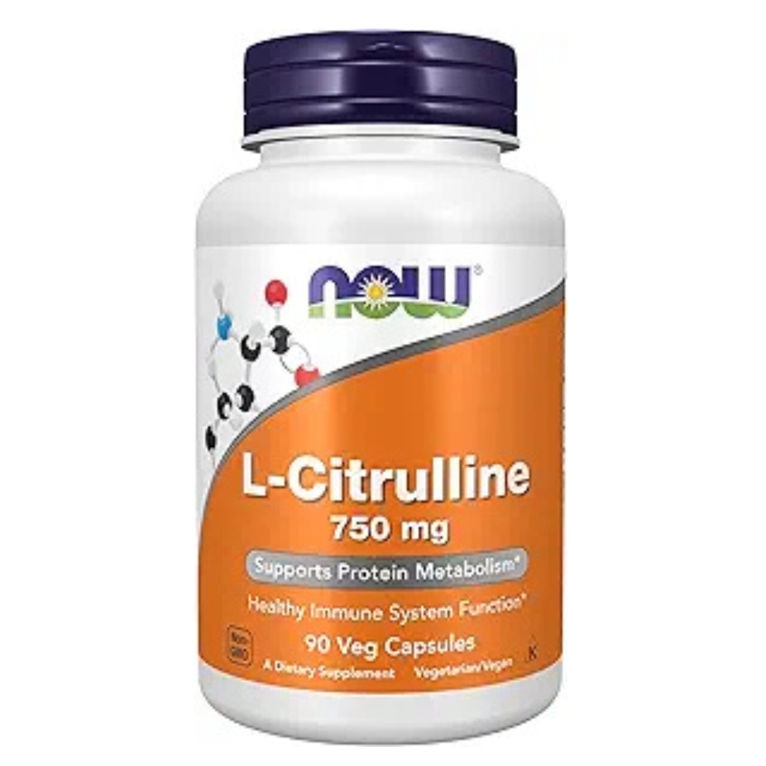 Now L-citrulline 750 , NOW L-Citrulline 750 mg dietary supplement bottle with purple cap, 90 veggie capsules