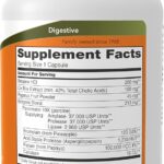 White supplement bottle with a purple cap and an orange label showing a detailed 'Supplement Facts' panel and ingredients list.