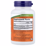 White plastic supplement bottle with a purple cap and an orange 'Supplement Facts' label visible on the front.