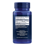 Blue plastic supplement bottle with a white 'Supplement Facts' label on the front.