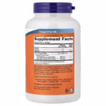 White plastic supplement bottle with a purple cap; label shows omega-3/fish oils and a prominent 'Supplement Facts' panel on an orange background.