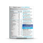 Wellman expert-support supplement box with nutrition facts, ingredients, and usage directions shown on a label image for men’s multivitamins (packaged bottle).