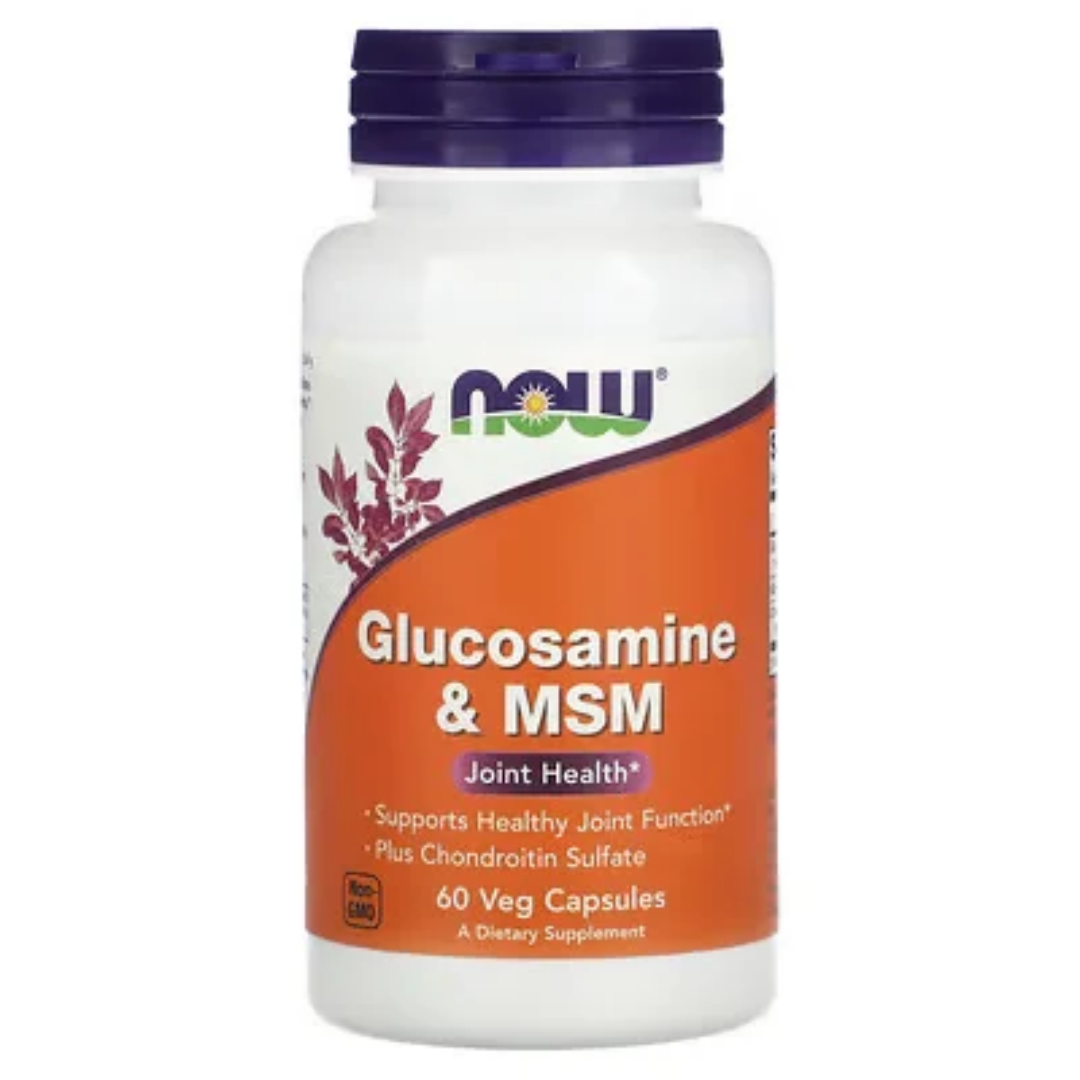 NOW Foods Glucosamine & MSM 60 Veg Capsules 1 NOW Foods, Glucosamine & MSM, 60 Veg Capsules