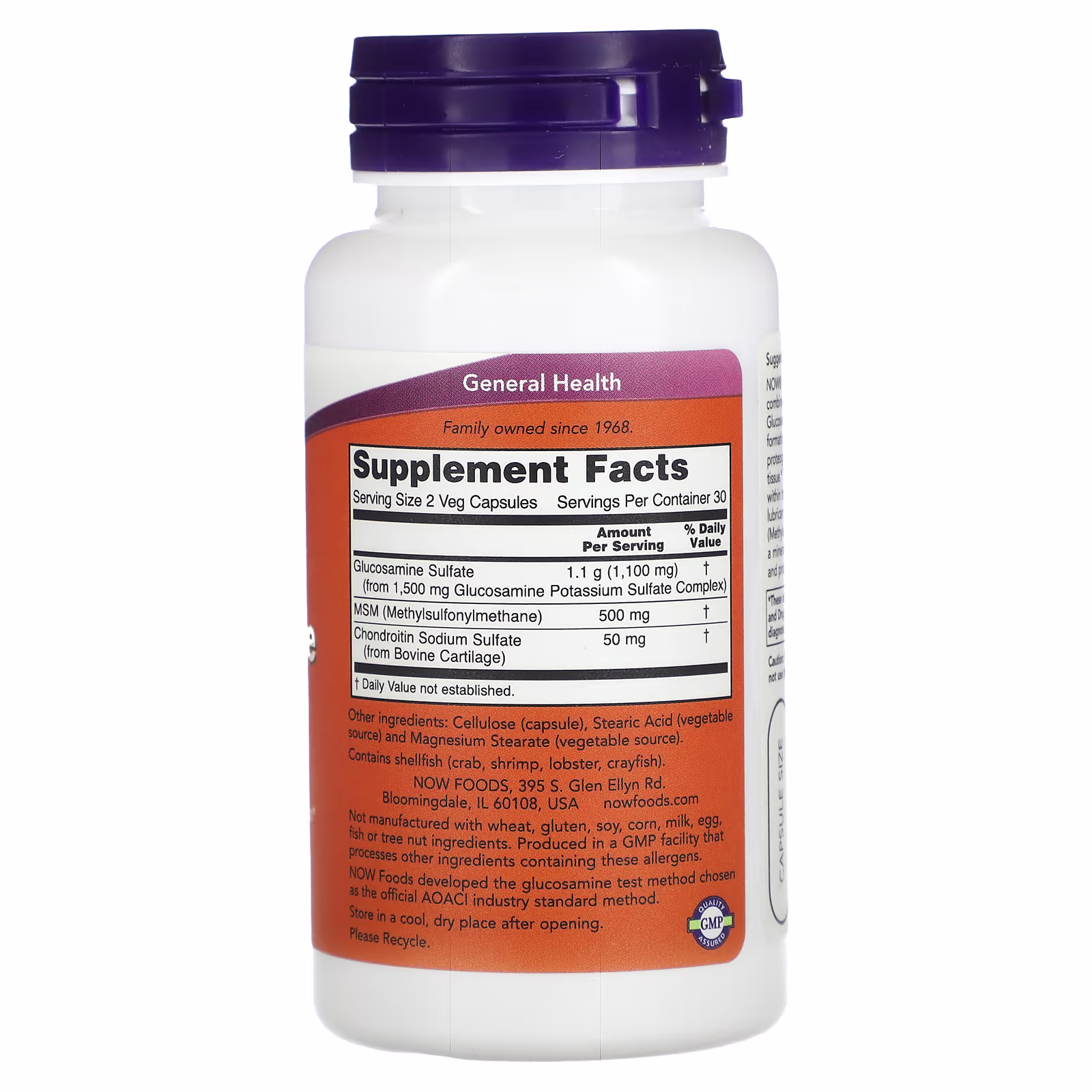 NOW Foods Glucosamine & MSM 60 Veg Capsules 2